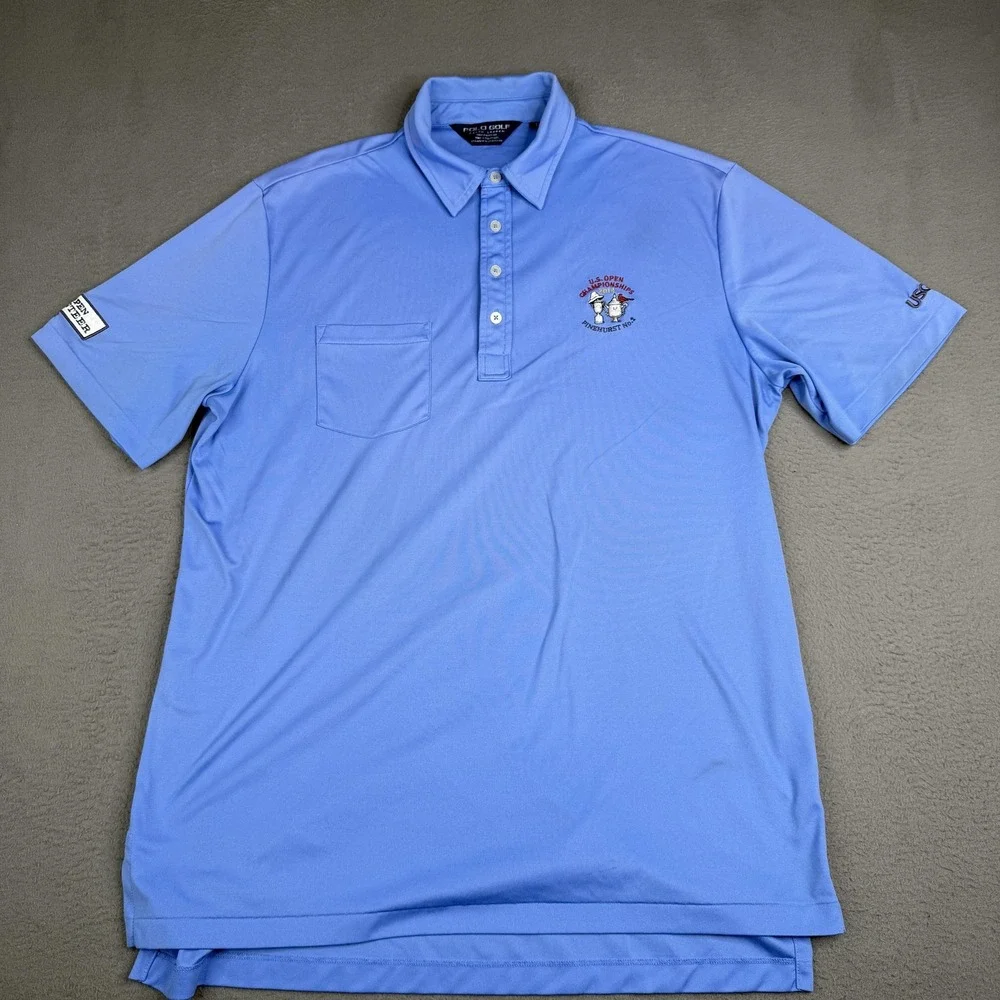 US Open Pinehurst Volunteer Shirt Mens Large Blue‎ Golf Polo Golf Ralph Lauren